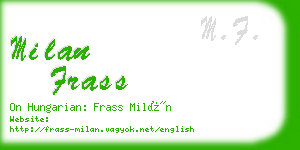 milan frass business card